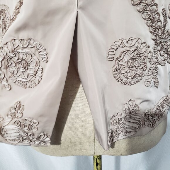 NWT Vtg Nikki Valenti Beige Silky Embroidered Jacket Blazer S $168 - Picture 3 of 13